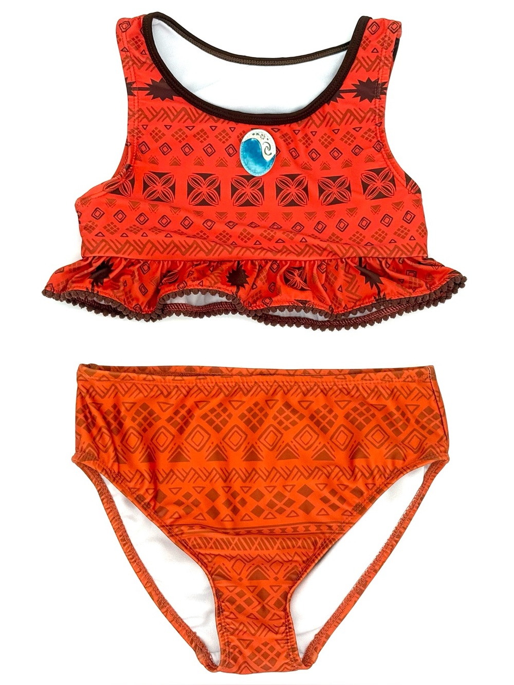 GUC Disney Store Moana Two-Piece Swimsuit with Heart of Te Fiti Applique 9-10